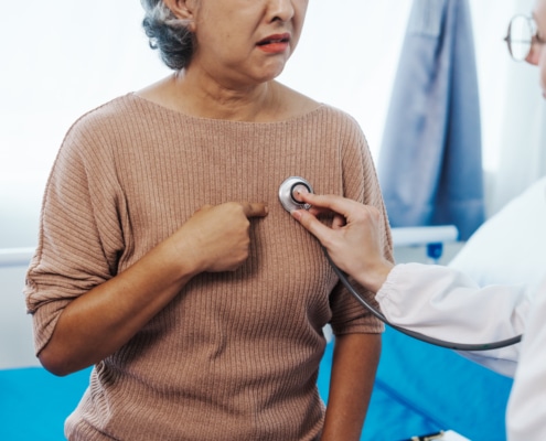 Female doctor examined patient health peace of mind.