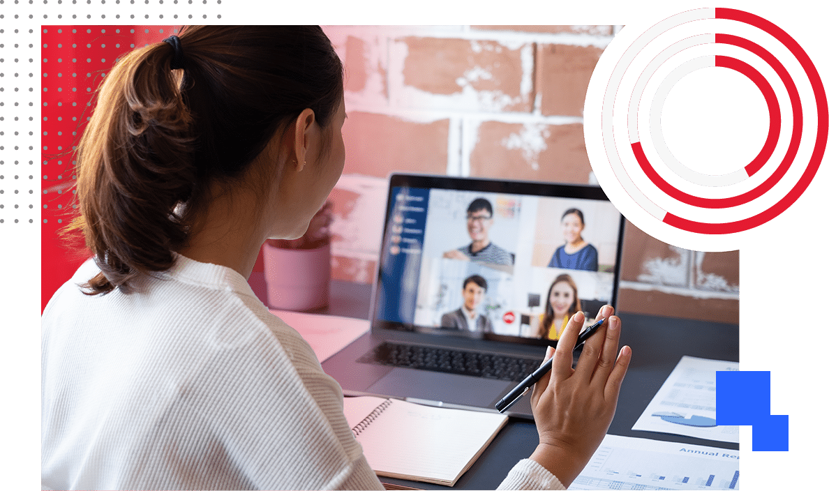 Woman on a video conference call