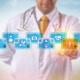 A physician accesses a medical record in a secure blockchain