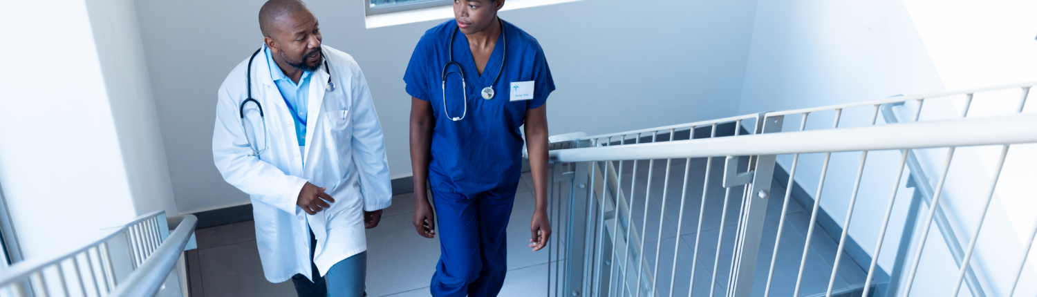 a doctor and nurse discussing a culture of safety in healthcare