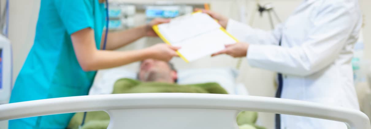 bed in the recovery room