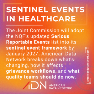 Sentinel events in healthcare