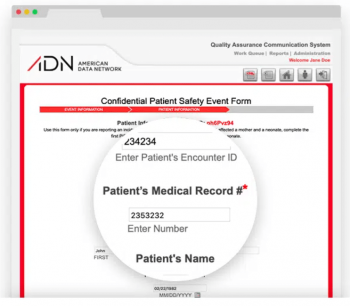 Auto-Populated Patient Data on the Confidential Patient Safety Event Form